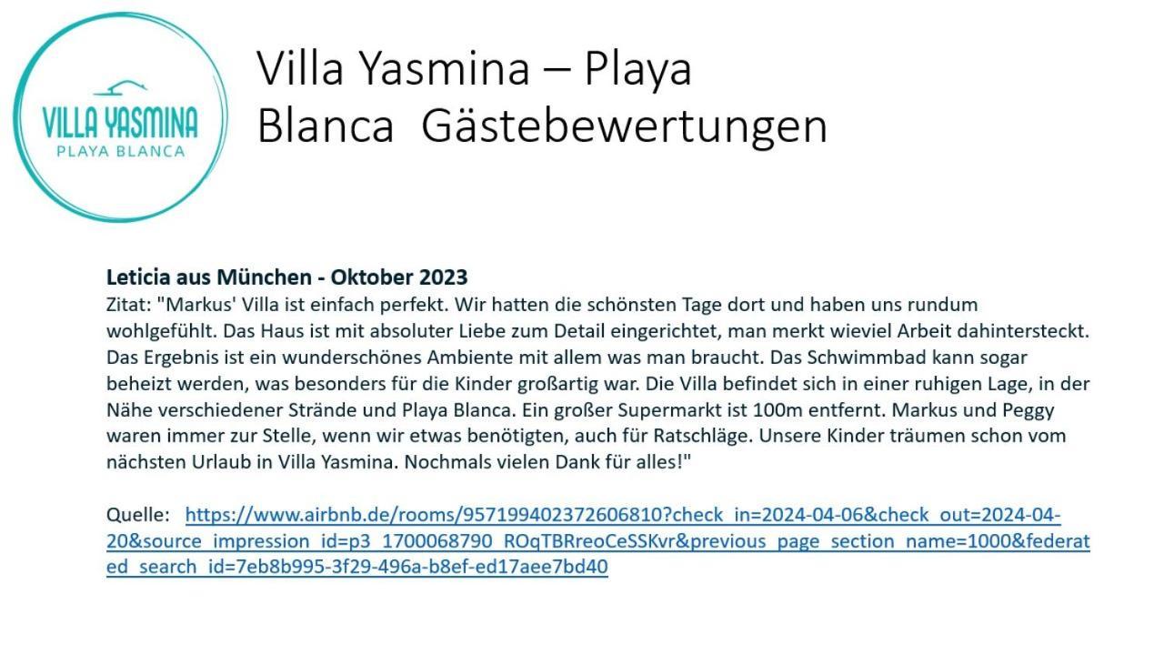 Villa Yasmina Playa Blanca Eksteriør bilde