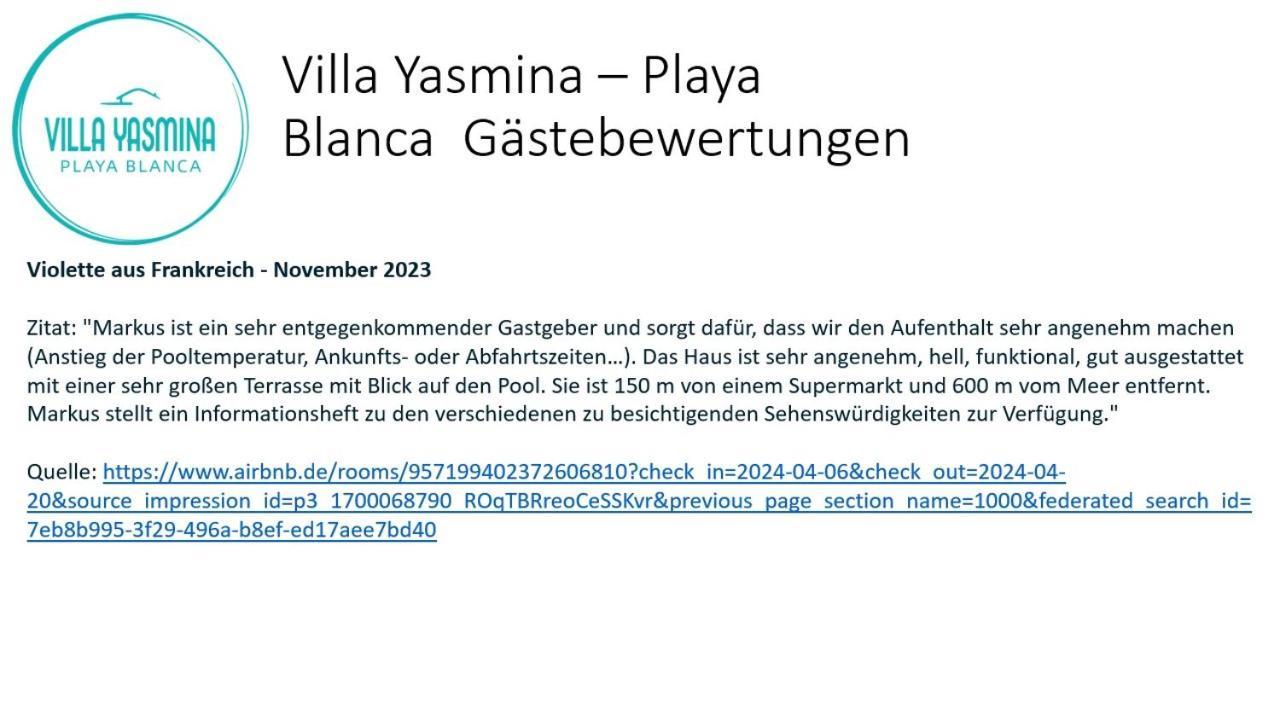 Villa Yasmina Playa Blanca Eksteriør bilde