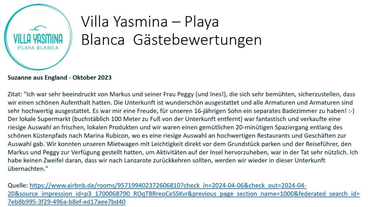 Villa Yasmina Playa Blanca Eksteriør bilde